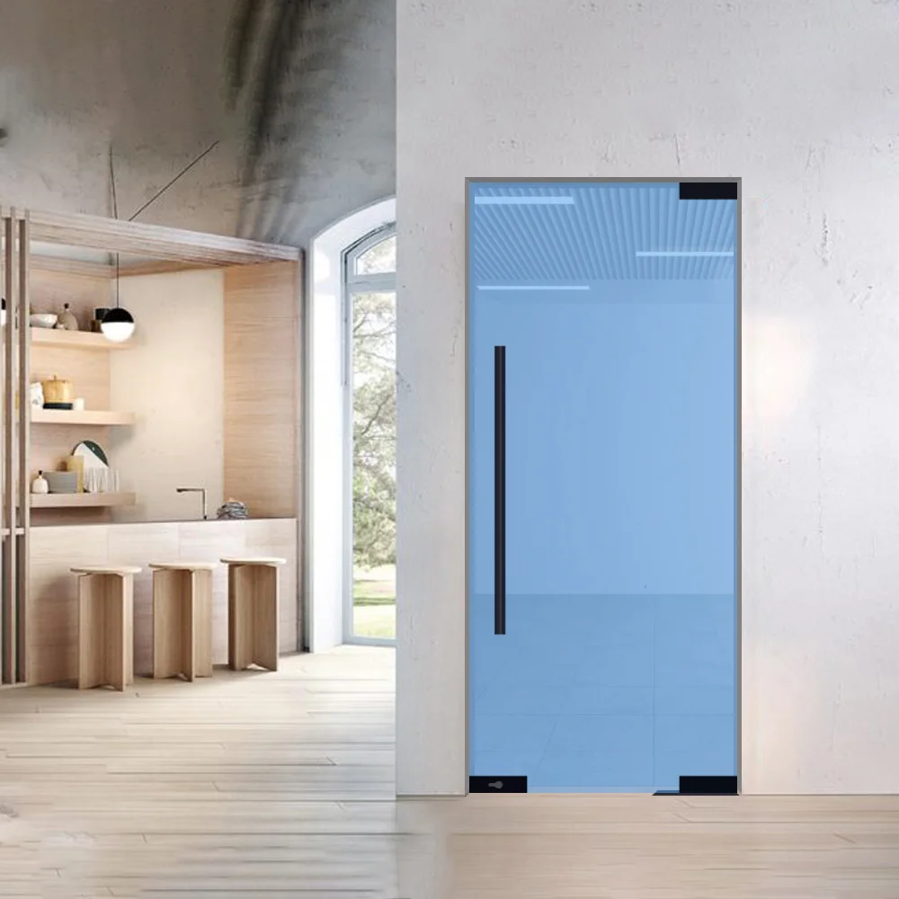 Cửa kính bản lề sàn 1 cánh kính 10ly