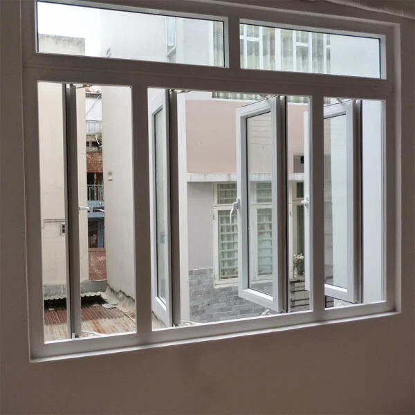 Cửa sổ mở quay 4 cánh nhựa lõi thép