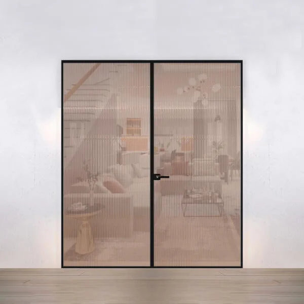 Cửa nhôm slim 2 cánh mở quay